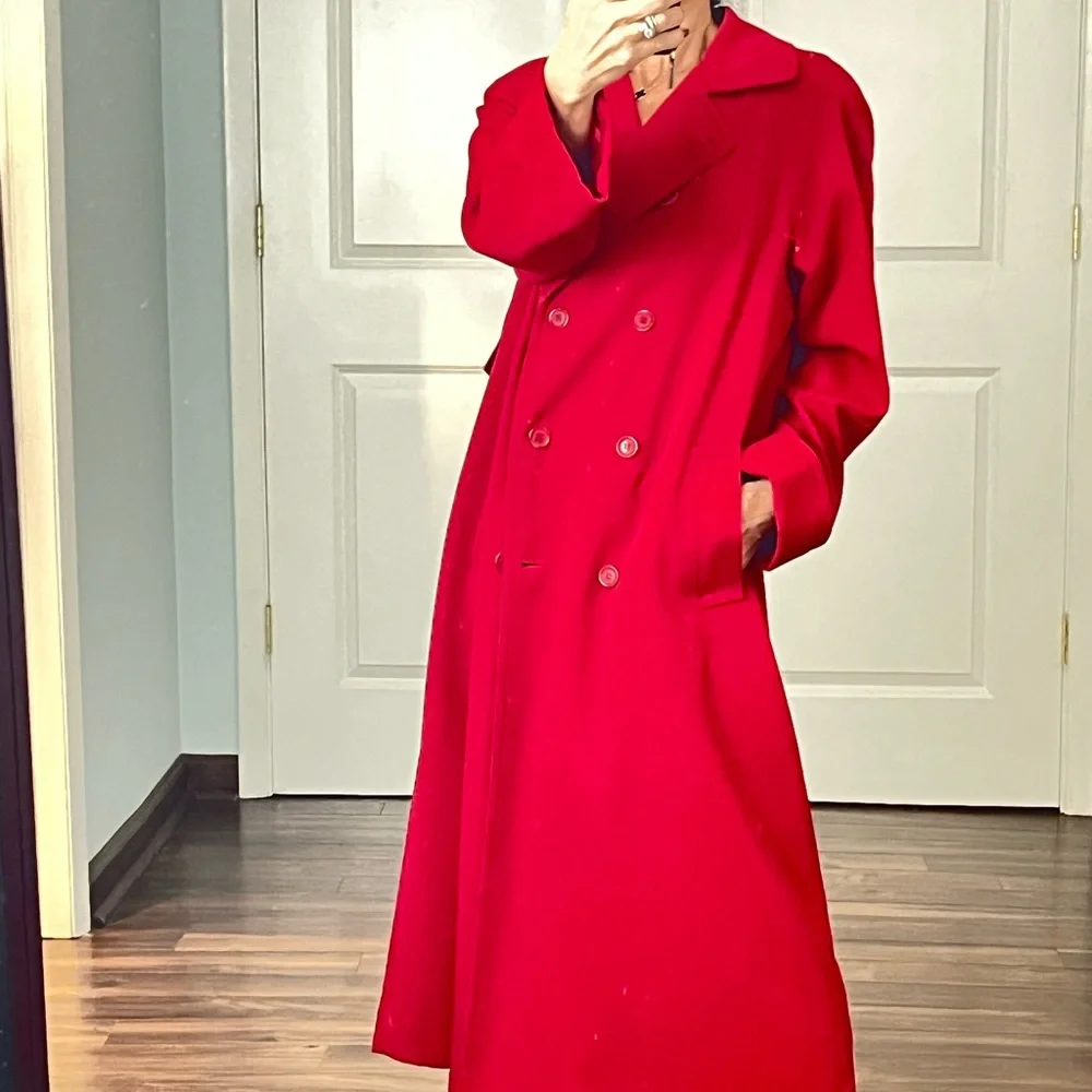 Gallery Red Trench coat size 6P - Picture 7 of 13